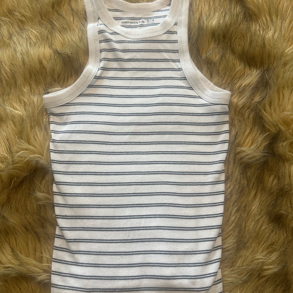 Abercrombie Kids Striped White and Blue Kids Tank Top